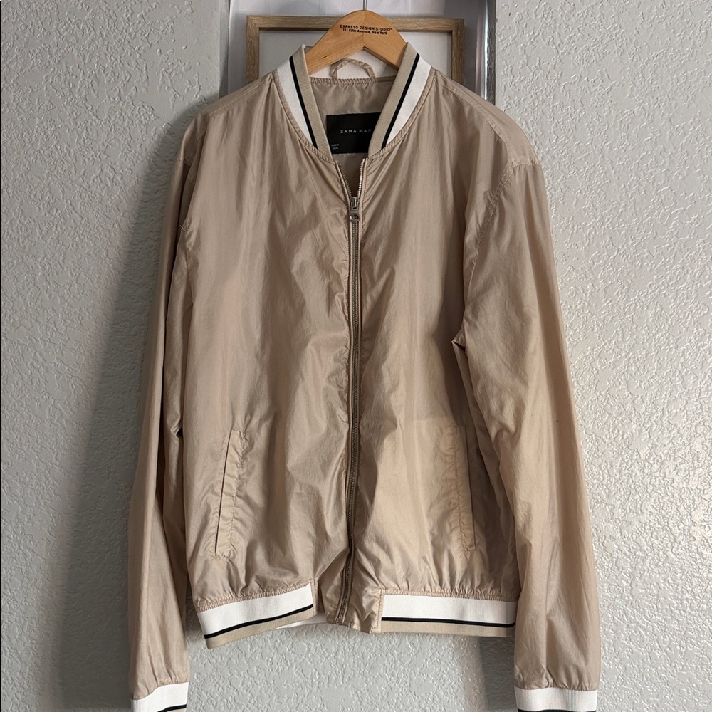 ZARA MAN  Beige Bomber Jacket